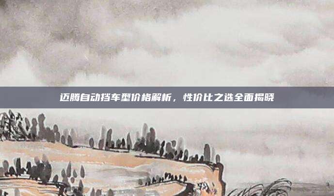 迈腾自动挡车型价格解析,性价比之选全面揭晓