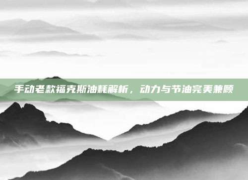 手动老款福克斯油耗解析,动力与节油完美兼顾