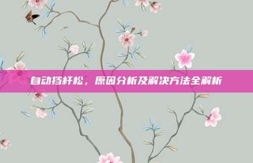 自动挡杆松,原因分析及解决方法全解析