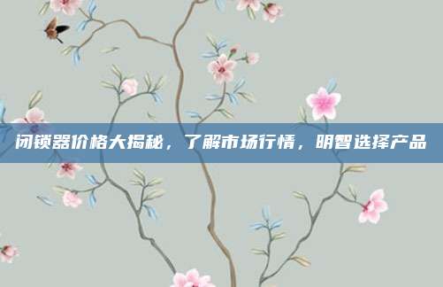闭锁器价格大揭秘,了解市场行情,明智选择产品