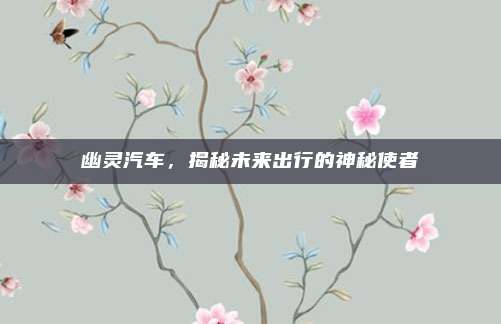 幽灵汽车,揭秘未来出行的神秘使者