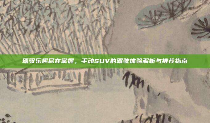 驾驭乐趣尽在掌握,手动SUV的驾驶体验解析与推荐指南