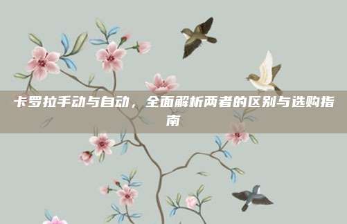 卡罗拉手动与自动,全面解析两者的区别与选购指南