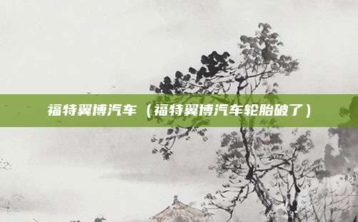 福特翼博汽车（福特翼博汽车轮胎破了）