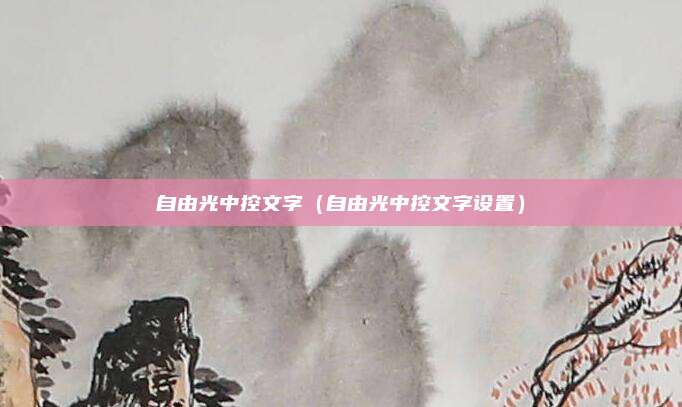自由光中控文字（自由光中控文字设置）