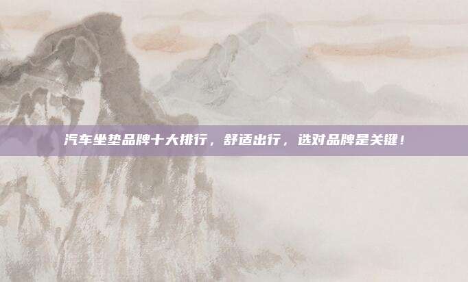 汽车坐垫品牌十大排行,舒适出行,选对品牌是关键!