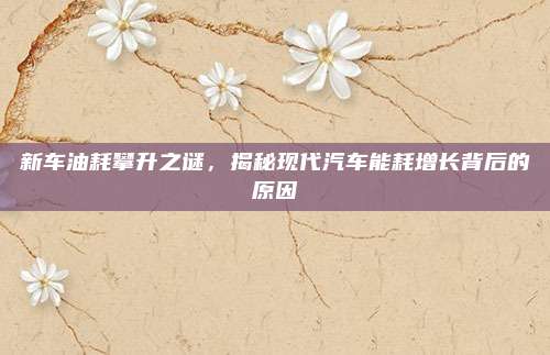 新车油耗攀升之谜,揭秘现代汽车能耗增长背后的原因