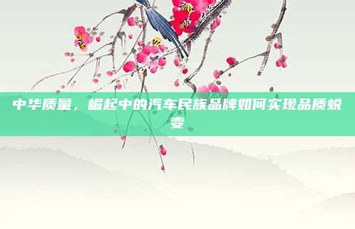 中华质量,崛起中的汽车民族品牌如何实现品质蜕变