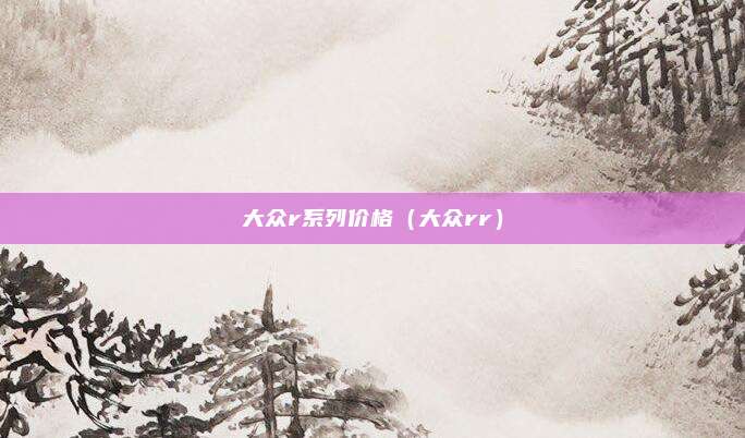 大众r系列价格(大众rr)