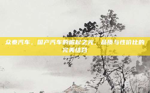 众泰汽车,国产汽车的崛起之光,品质与性价比的完美结合