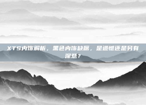 XTS内饰解析,黑色内饰缺席,是遗憾还是另有深意?