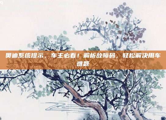 奥迪系统提示,车主必看!解析故障码,轻松解决用车难题