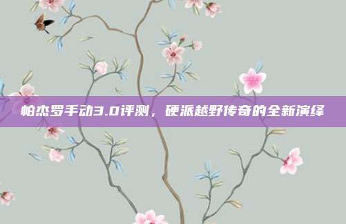 帕杰罗手动3.0评测,硬派越野传奇的全新演绎