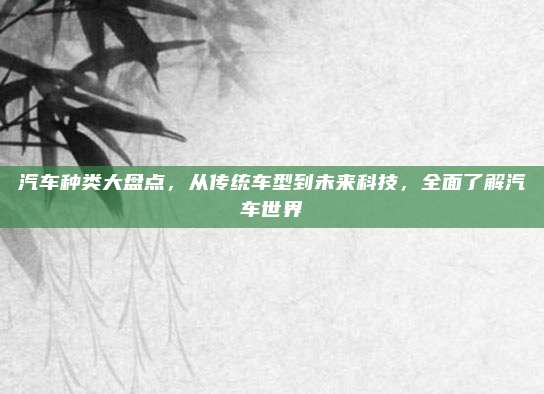 汽车种类大盘点,从传统车型到未来科技,全面了解汽车世界