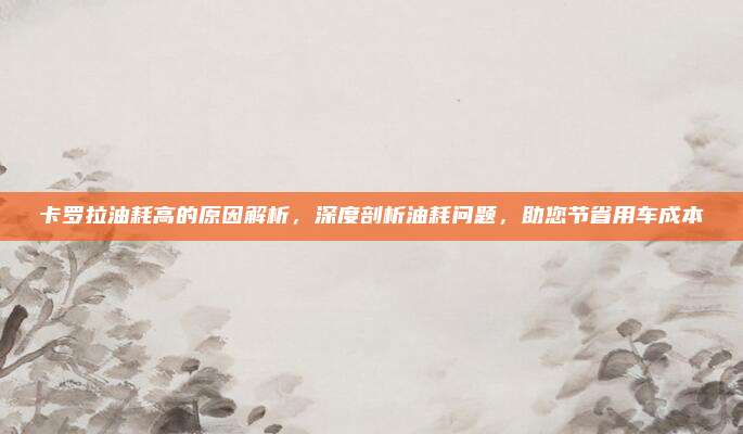 卡罗拉油耗高的原因解析,深度剖析油耗问题,助您节省用车成本