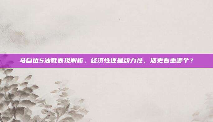 马自达5油耗表现解析,经济性还是动力性,您更看重哪个?