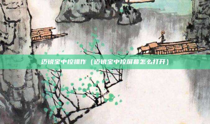 迈锐宝中控操作（迈锐宝中控屏幕怎么打开）