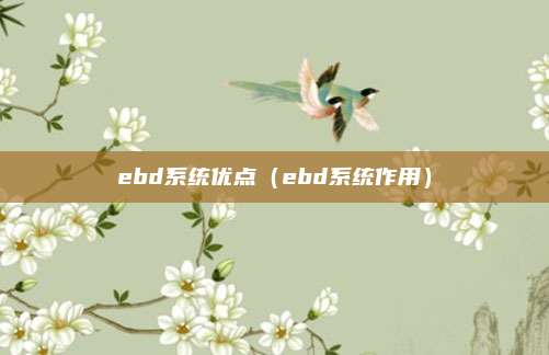 ebd系统优点(ebd系统作用)