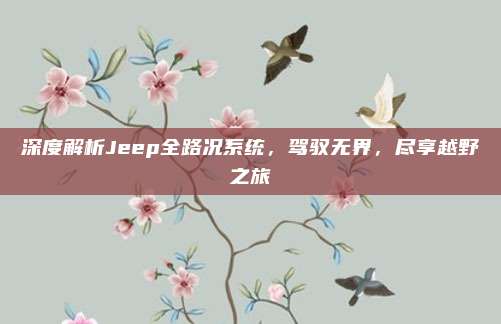 深度解析Jeep全路况系统,驾驭无界,尽享越野之旅