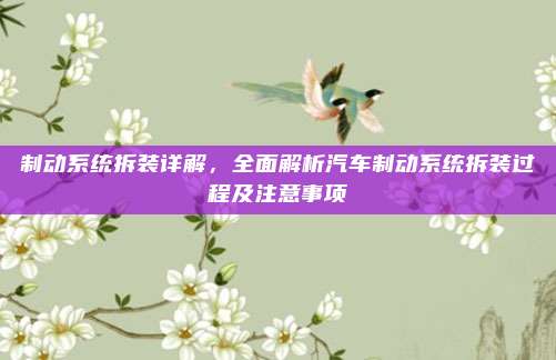 制动系统拆装详解,全面解析汽车制动系统拆装过程及注意事项
