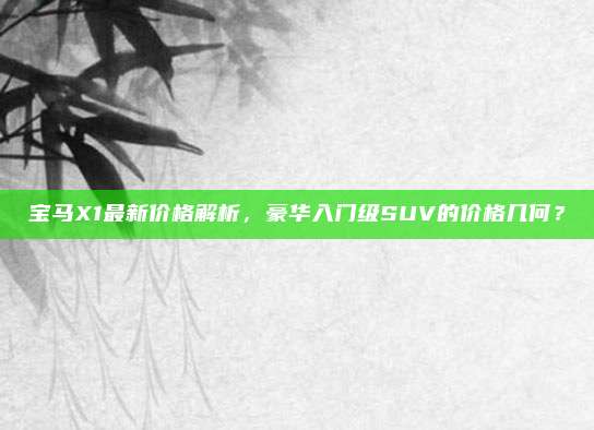 宝马X1最新价格解析,豪华入门级SUV的价格几何?