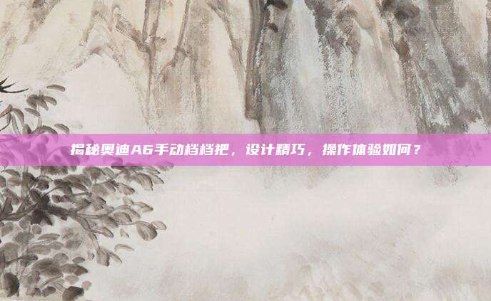 揭秘奥迪A6手动档档把,设计精巧,操作体验如何?