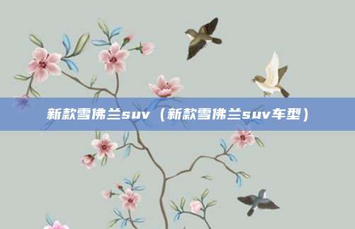 新款雪佛兰suv(新款雪佛兰suv车型)