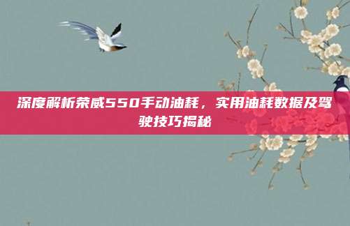 深度解析荣威550手动油耗，实用油耗数据及驾驶技巧揭秘