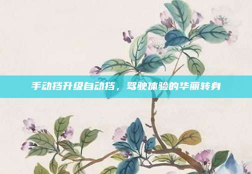 手动挡升级自动挡,驾驶体验的华丽转身