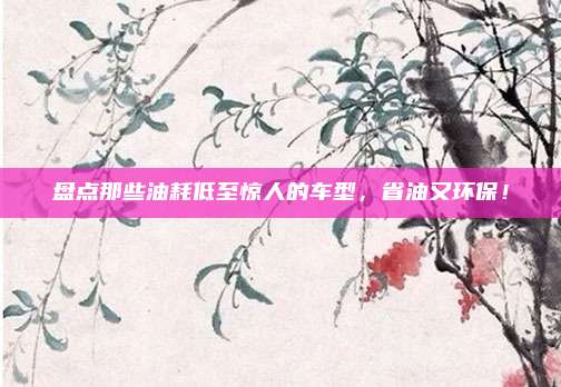 盘点那些油耗低至惊人的车型，省油又环保！