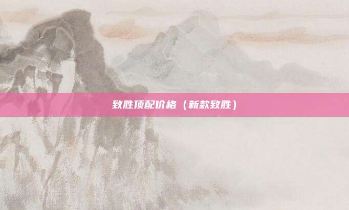 致胜顶配价格(新款致胜)