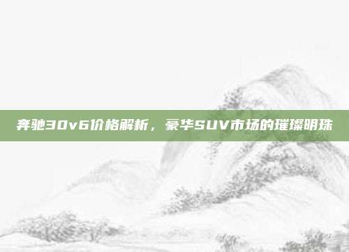 奔驰30v6价格解析，豪华SUV市场的璀璨明珠