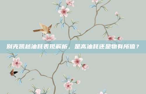 别克凯越油耗表现解析，是高油耗还是物有所值？