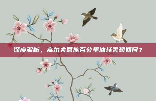 深度解析，高尔夫嘉旅百公里油耗表现如何？