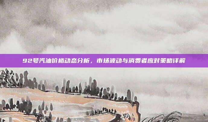 92号汽油价格动态分析，市场波动与消费者应对策略详解