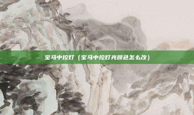 宝马中控灯(宝马中控灯光颜色怎么改)
