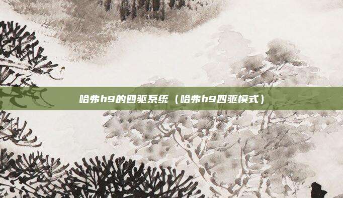 哈弗h9的四驱系统（哈弗h9四驱模式）