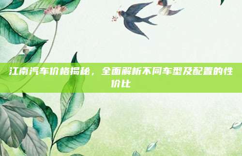 江南汽车价格揭秘,全面解析不同车型及配置的性价比
