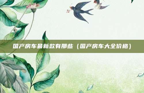 国产房车最新款有那些(国产房车大全价格)