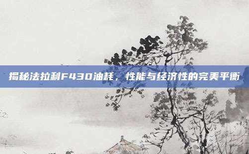 揭秘法拉利F430油耗,性能与经济性的完美平衡