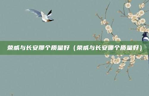 荣威与长安那个质量好（荣威与长安哪个质量好）