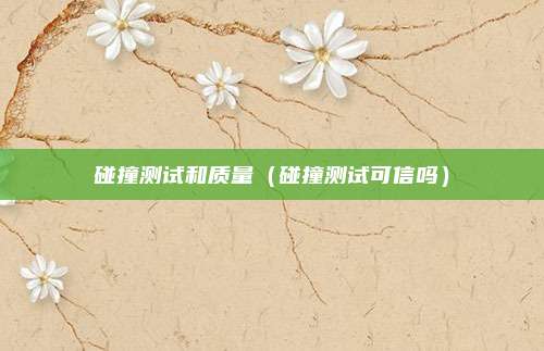 碰撞测试和质量(碰撞测试可信吗)