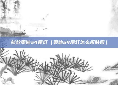 新款奥迪a4尾灯(奥迪a4尾灯怎么拆装图)