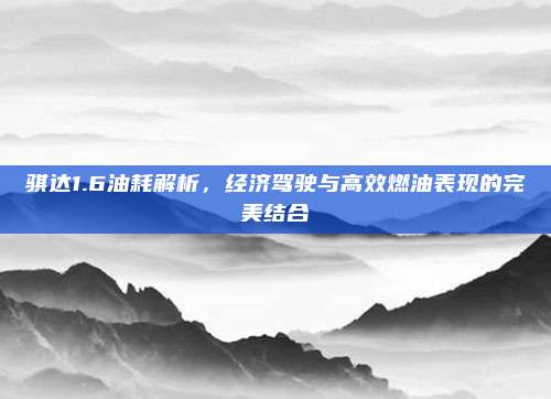骐达1.6油耗解析,经济驾驶与高效燃油表现的完美结合
