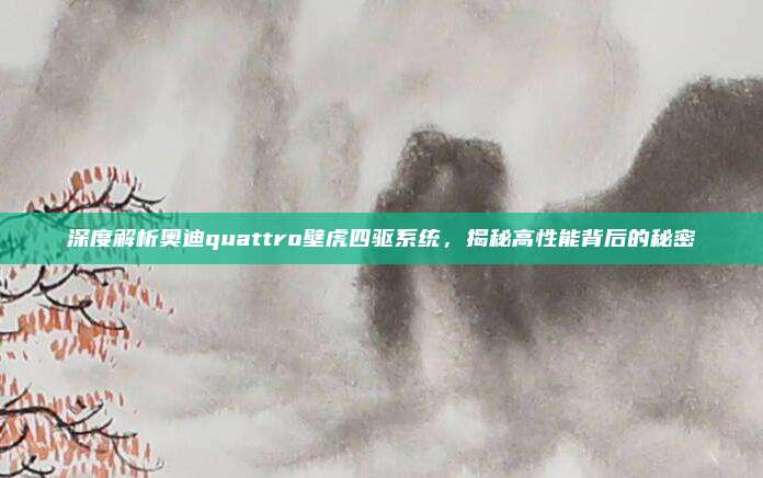 深度解析奥迪quattro壁虎四驱系统,揭秘高性能背后的秘密