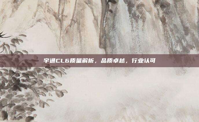 宇通CL6质量解析,品质卓越,行业认可