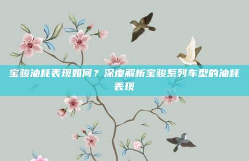 宝骏油耗表现如何?深度解析宝骏系列车型的油耗表现