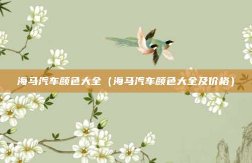 海马汽车颜色大全(海马汽车颜色大全及价格)