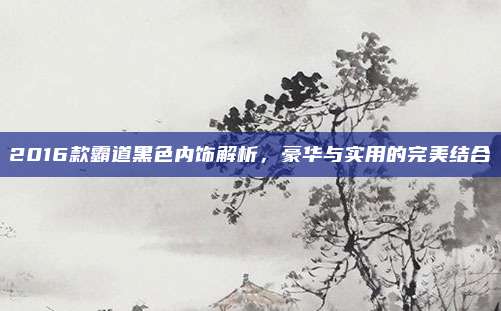 2016款霸道黑色内饰解析,豪华与实用的完美结合