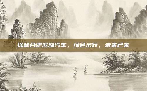 探秘合肥滨湖汽车,绿色出行,未来已来